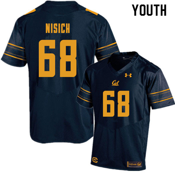 Youth #68 Erick Nisich Cal Bears College Football Jerseys Sale-Navy